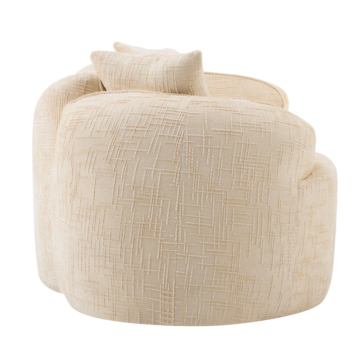 Chenille Spring-Core Compression Loveseat — 2-Seat — Beige