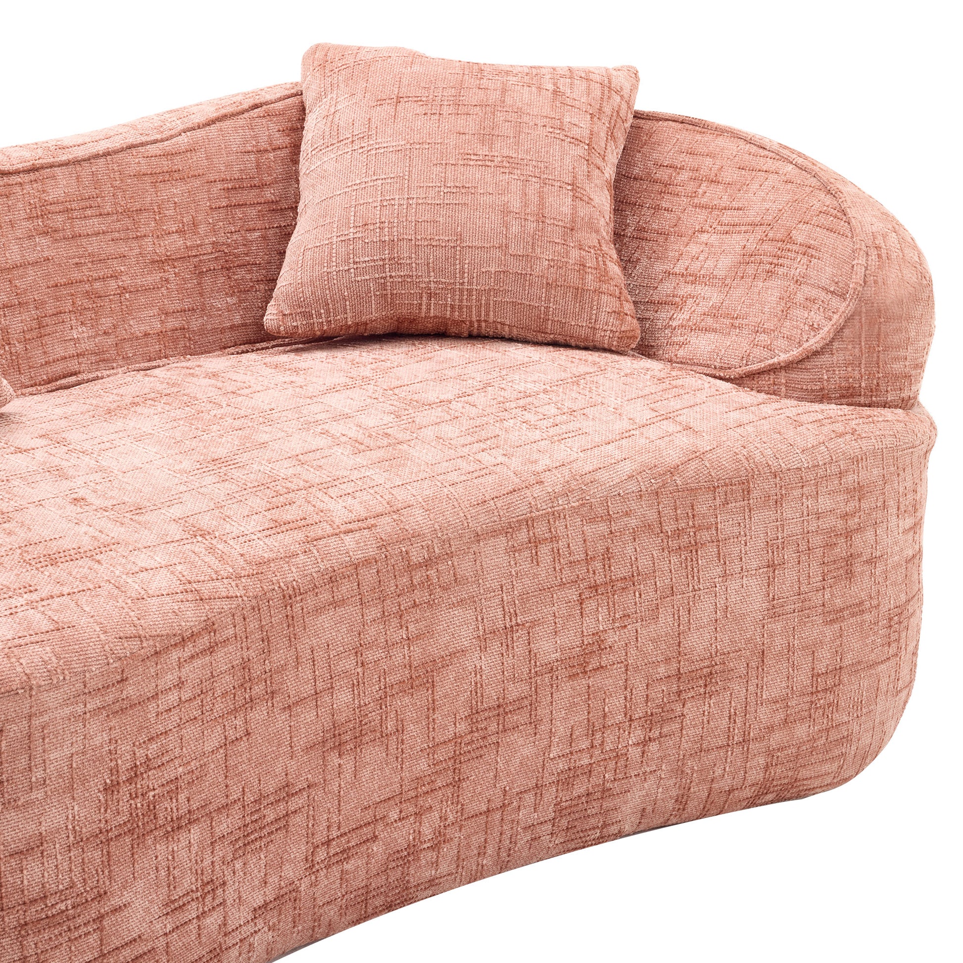 Chenille Spring-Core Compression Loveseat — 2-Seat — Pink