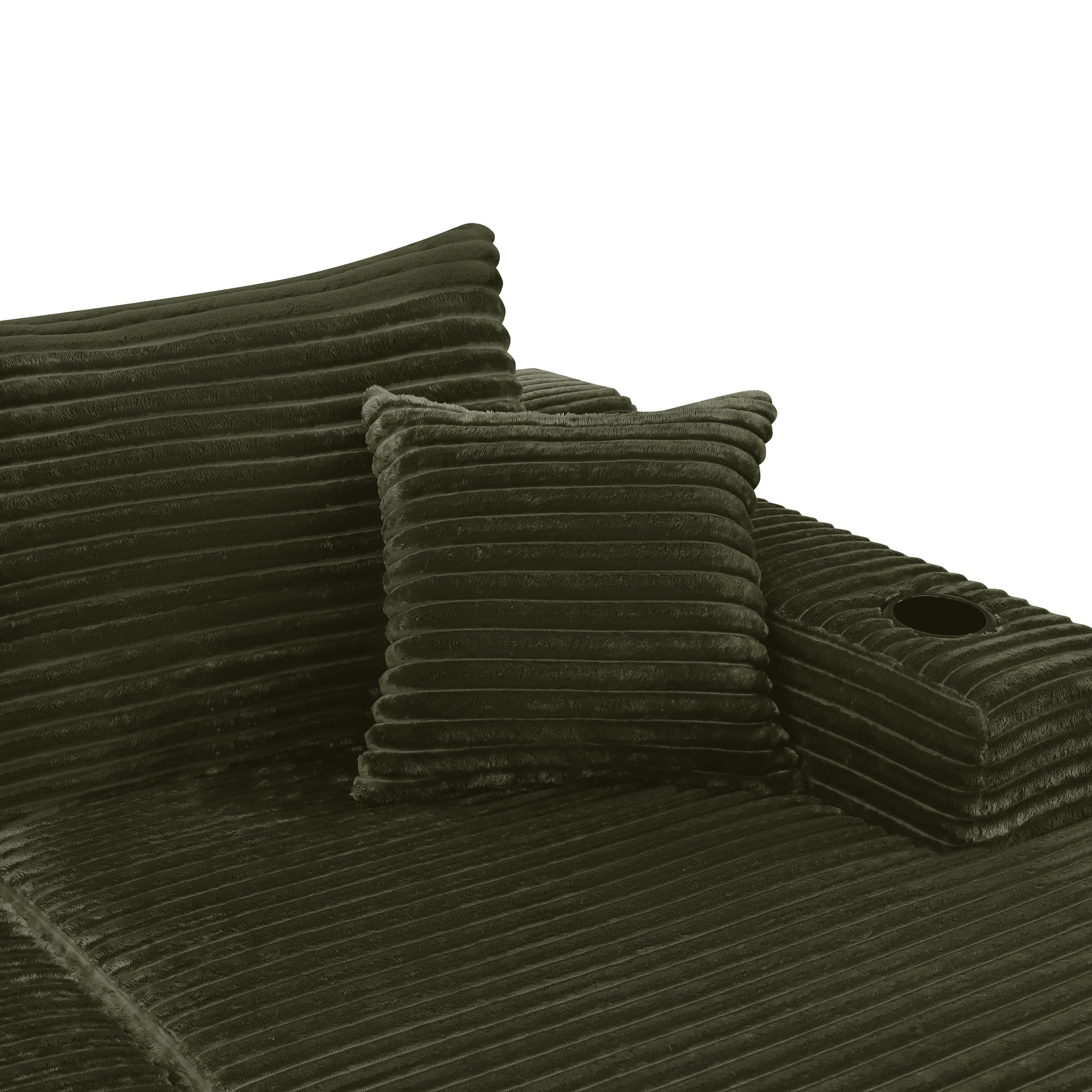 Corduroy Compression Sofa — 5-Seat, 134"W — Green