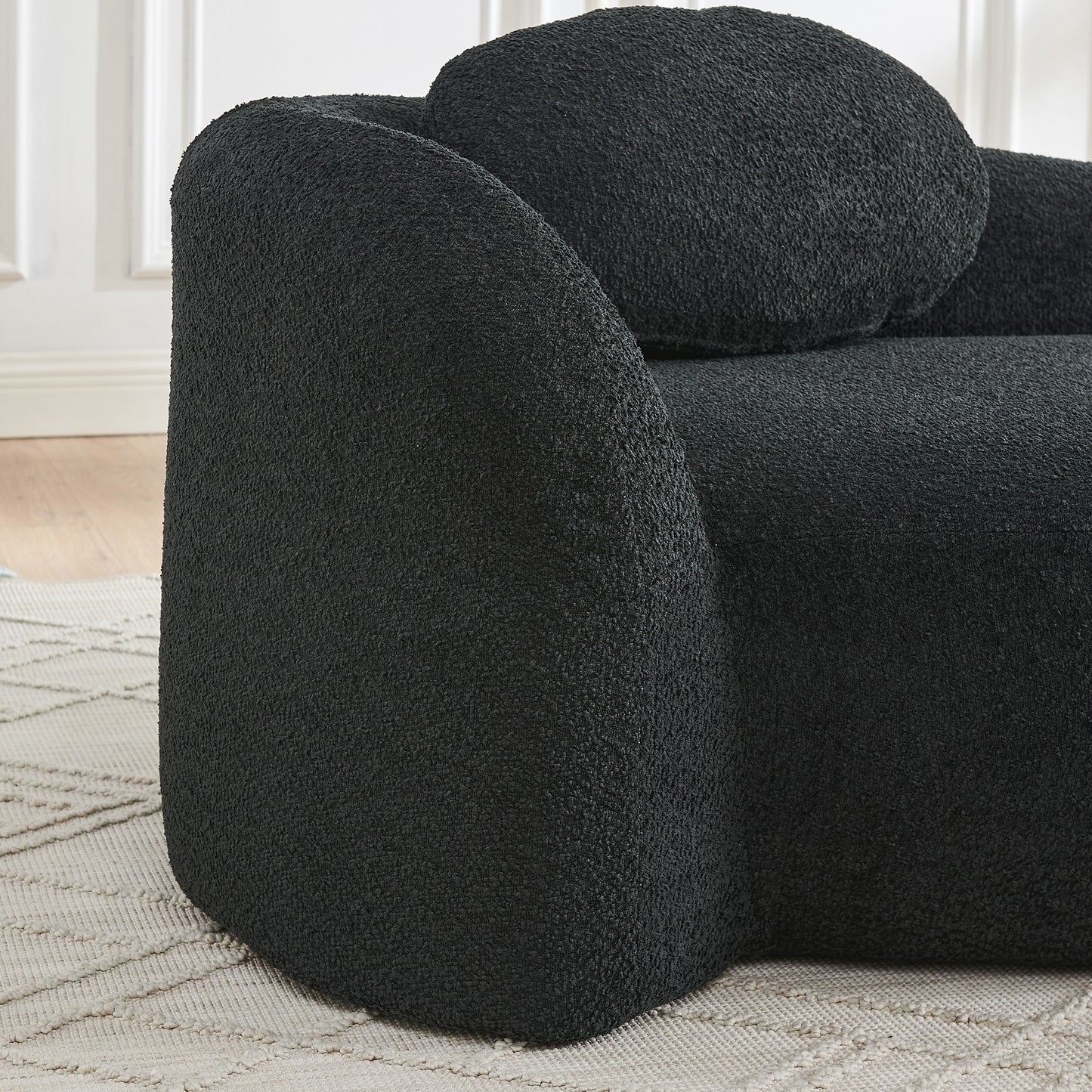 Fabric Compression Sofa — 1-Seat — Black