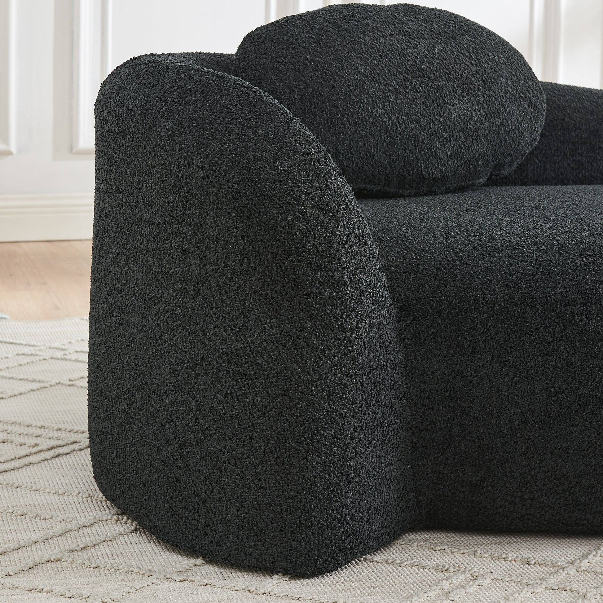 Fabric Compression Sofa — 1-Seat — Black