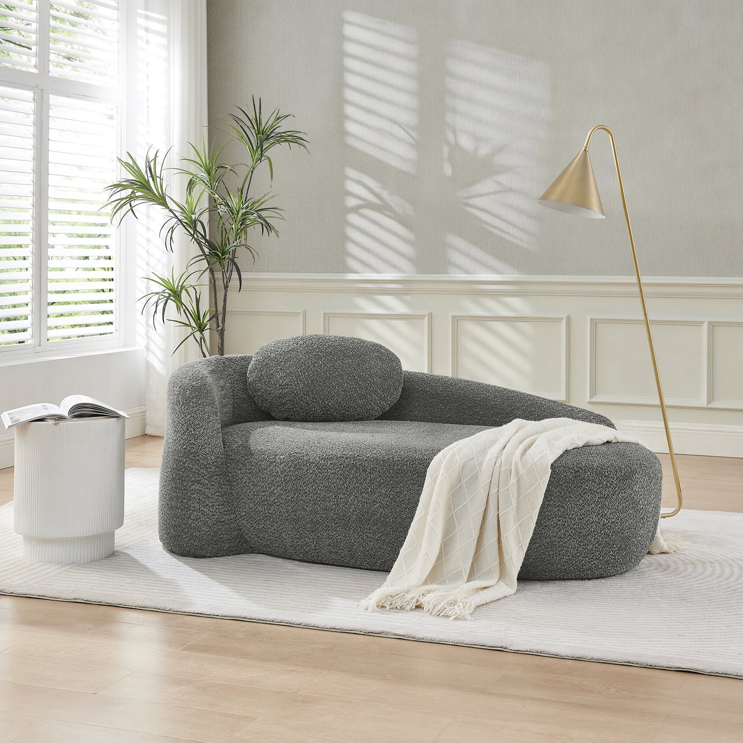 Fabric Compression Sofa — 1-Seat — Dark Gray