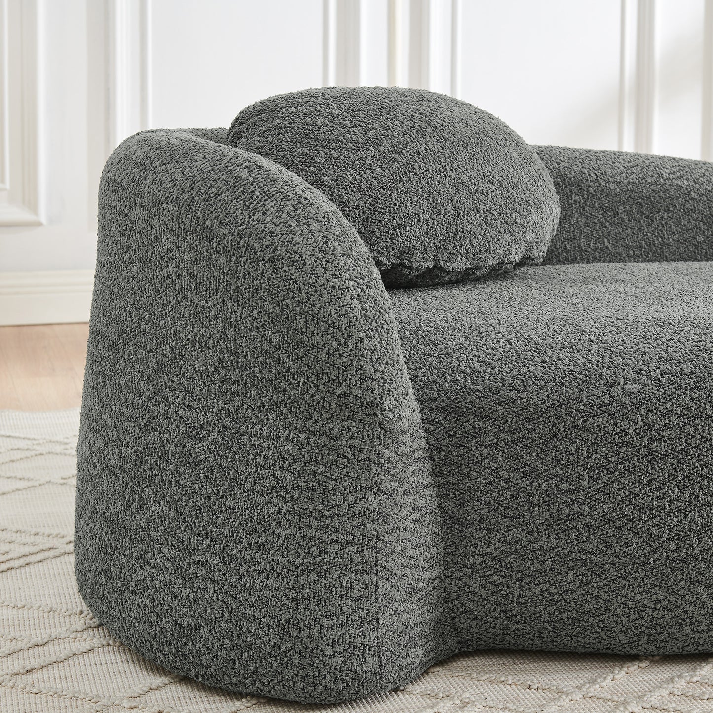 Fabric Compression Sofa — 1-Seat — Dark Gray