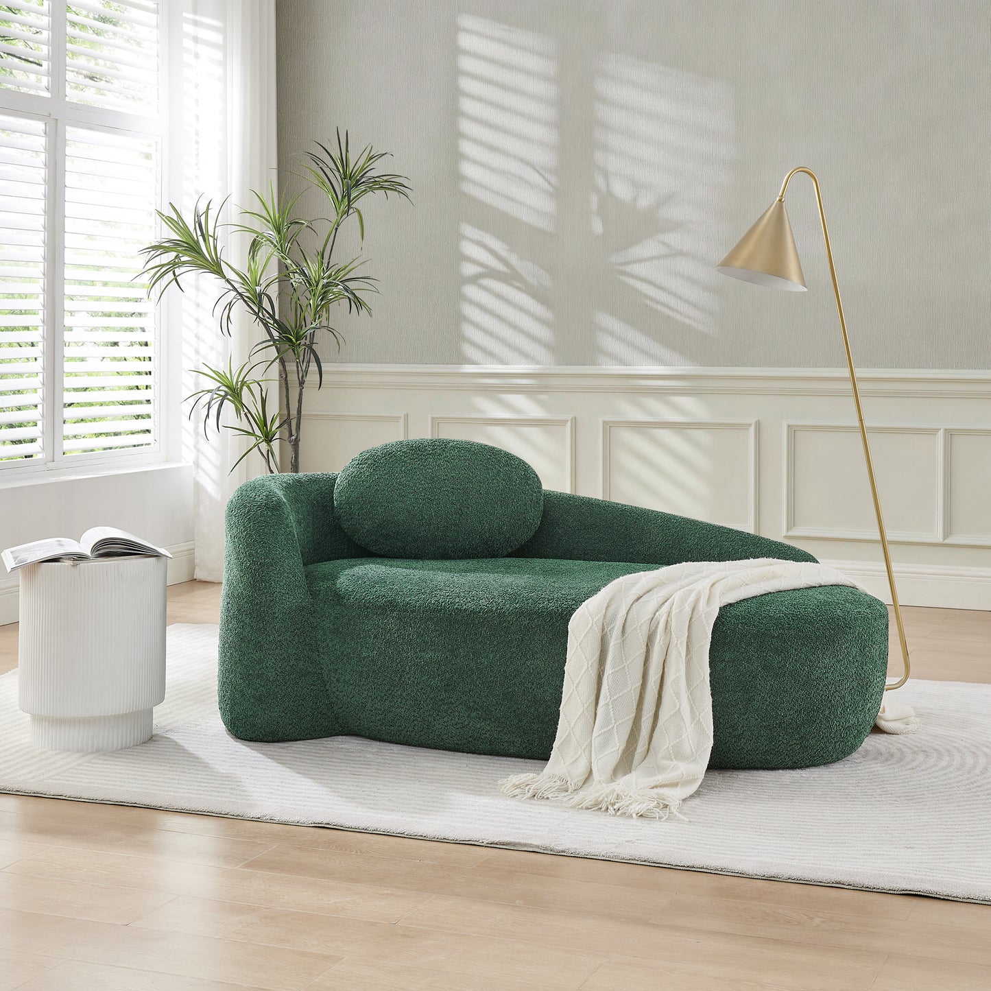 Fabric Compression Sofa — 1-Seat — Green
