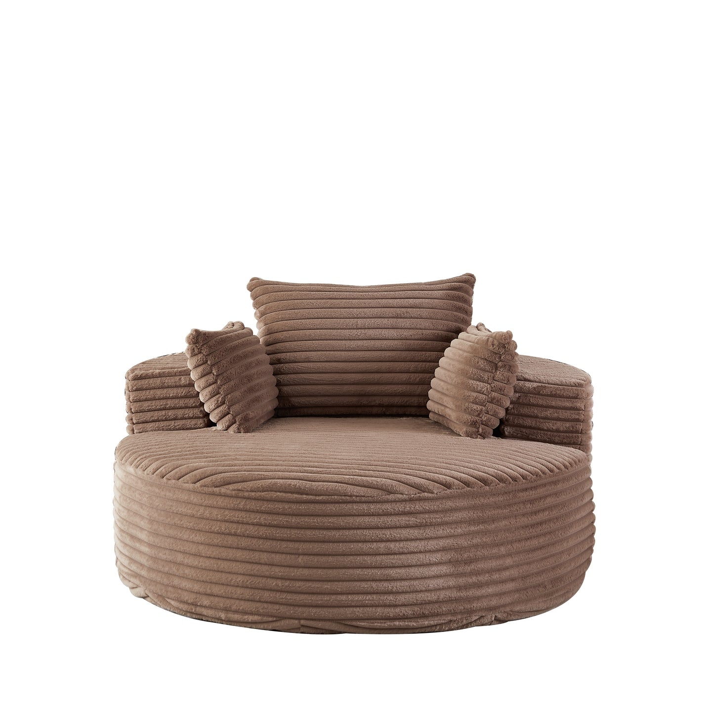 Corduroy Compression Accent Chair — 1-Seat, 55"W — Brown