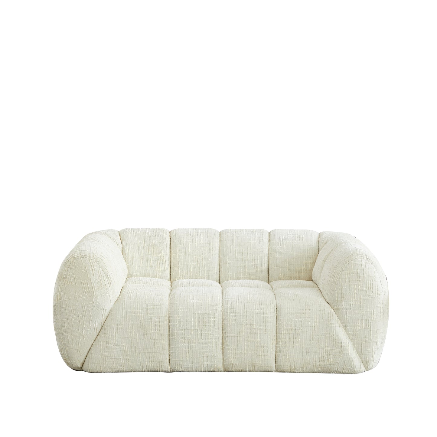 Chenille Compression Sofa — 2/3/5/6-Seat — Beige / 2-Seat