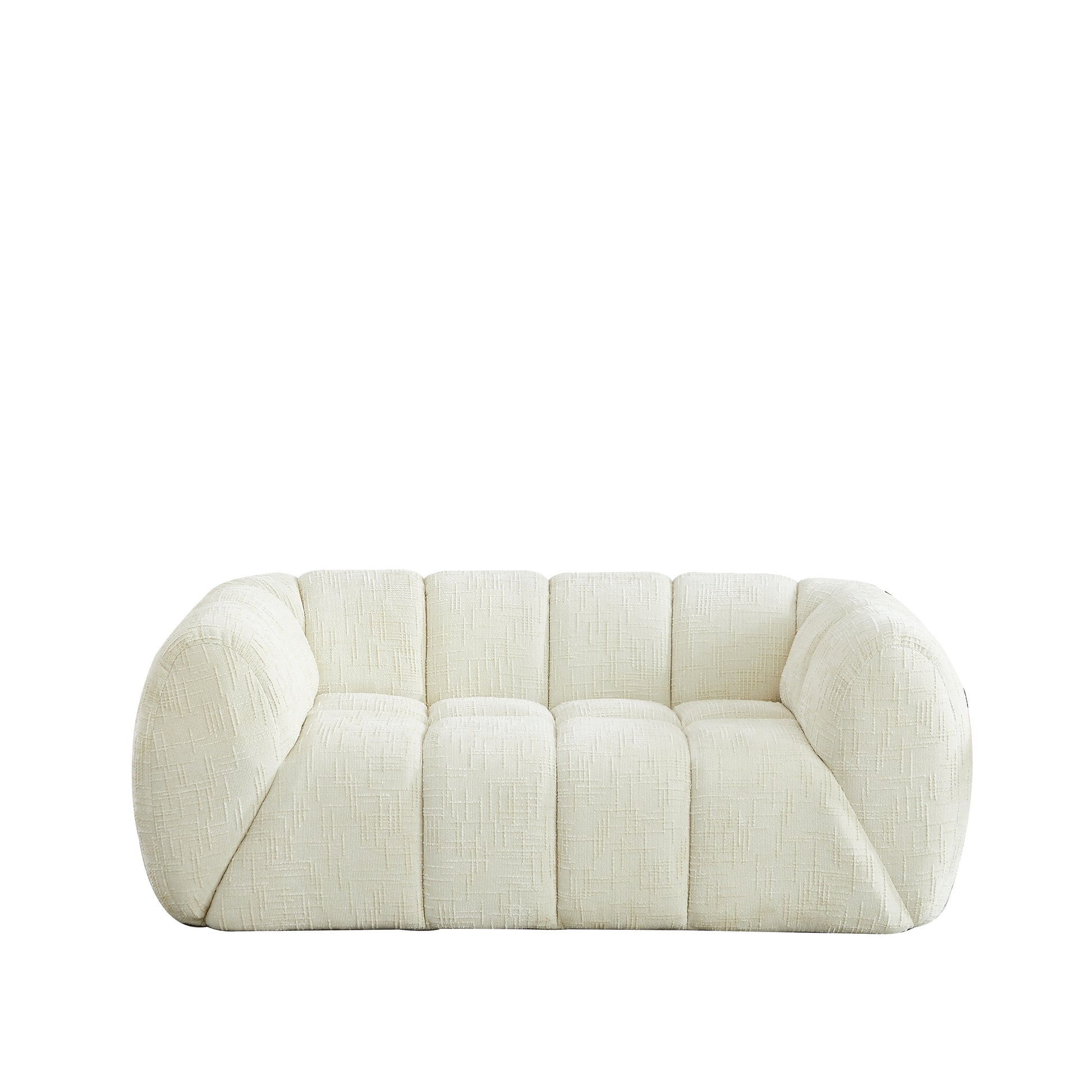 Chenille Compression Sofa — 2/3/5/6-Seat — Beige / 2-Seat