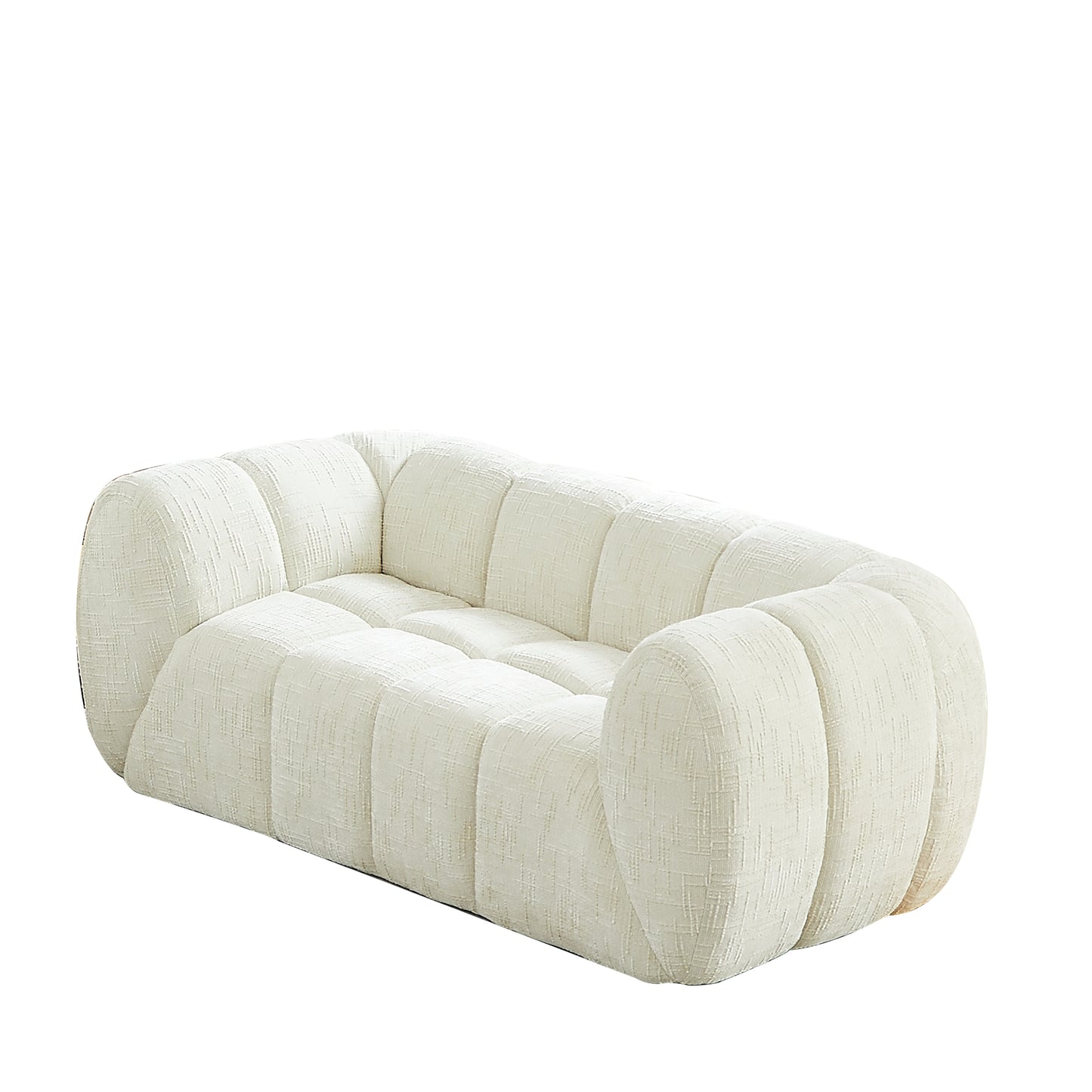 Chenille Compression Sofa — 2/3/5/6-Seat — Beige / 2-Seat