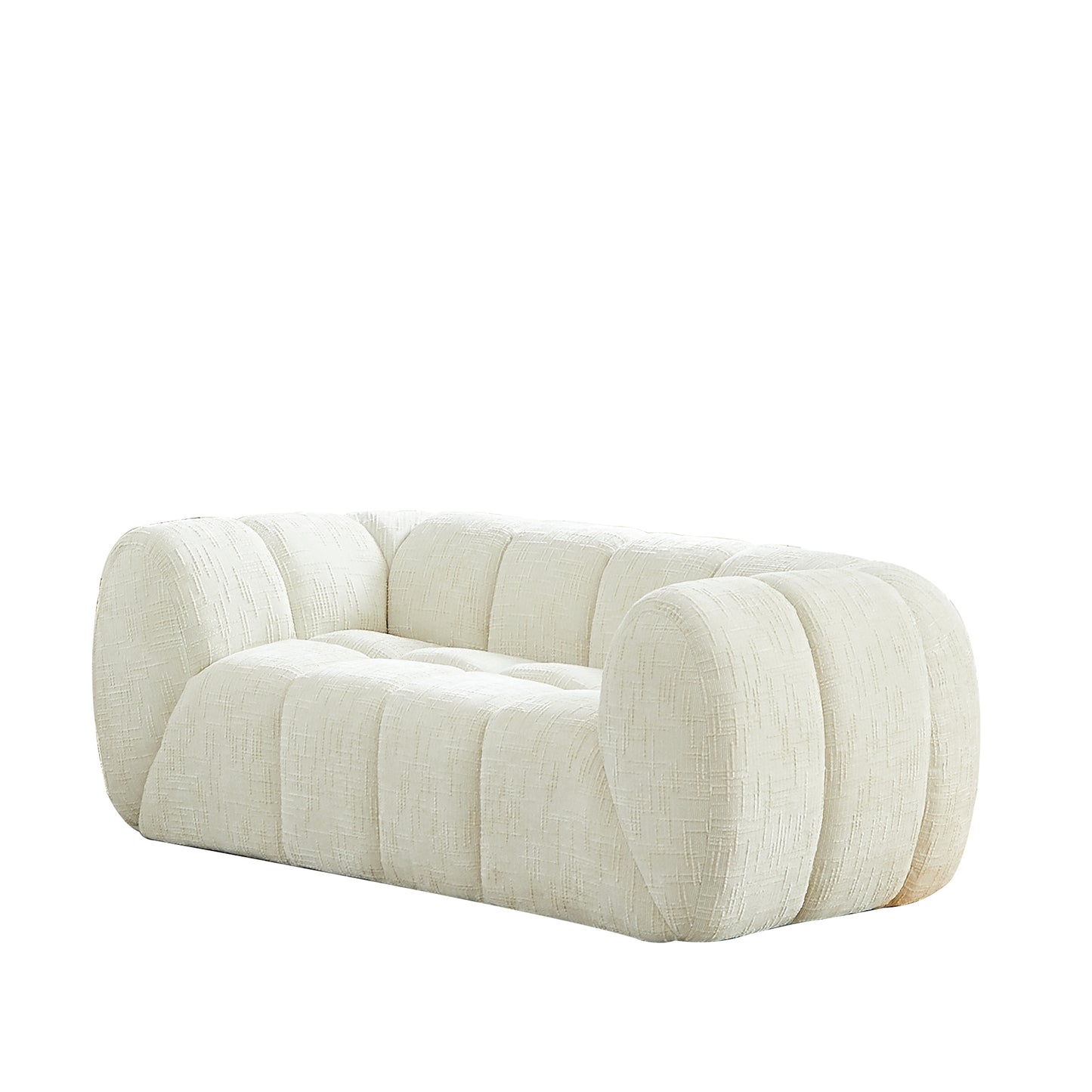 Chenille Compression Sofa — 2/3/5/6-Seat — Beige / 2-Seat