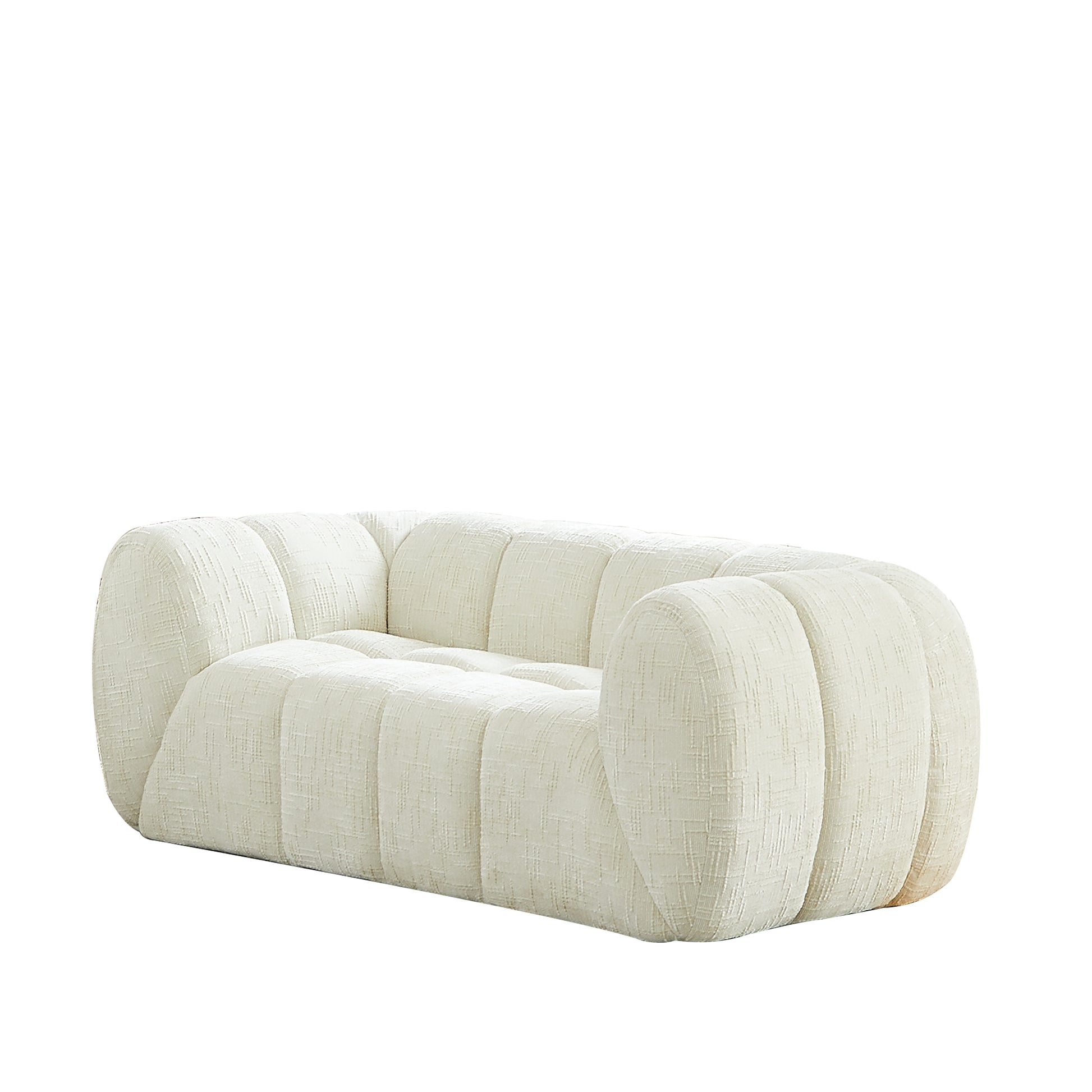 Chenille Compression Sofa — 2/3/5/6-Seat — Beige / 2-Seat