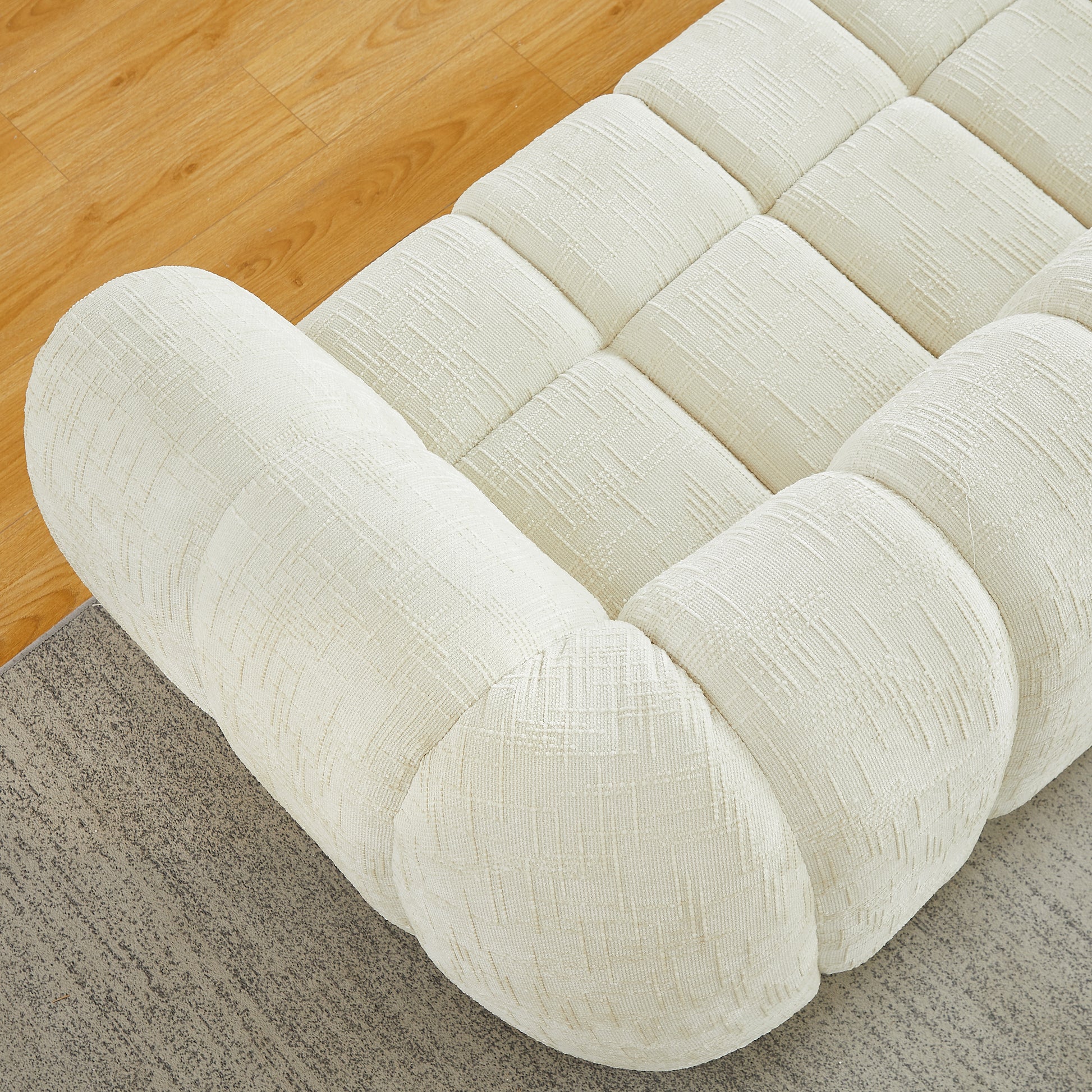 Chenille Compression Sofa — 2/3/5/6-Seat — Beige / 6-Seat