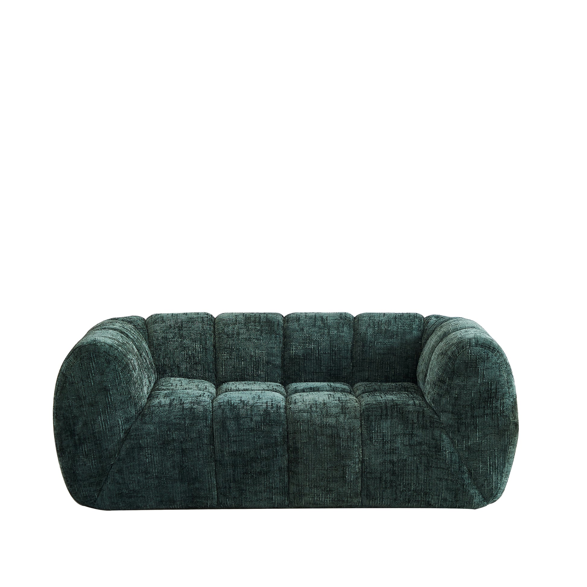 Chenille Compression Sofa — 2/3/5/6-Seat — Green / 2-Seat