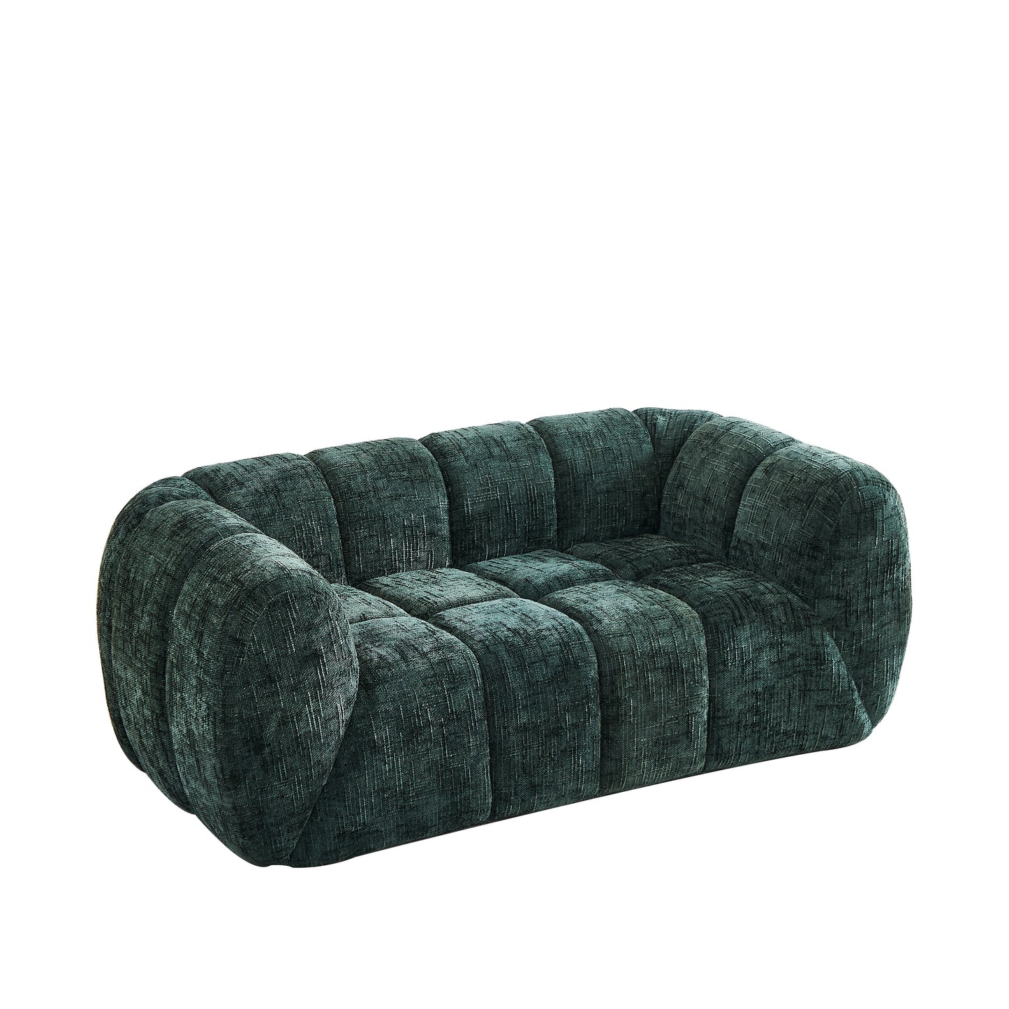 Chenille Compression Sofa — 2/3/5/6-Seat — Green / 2-Seat