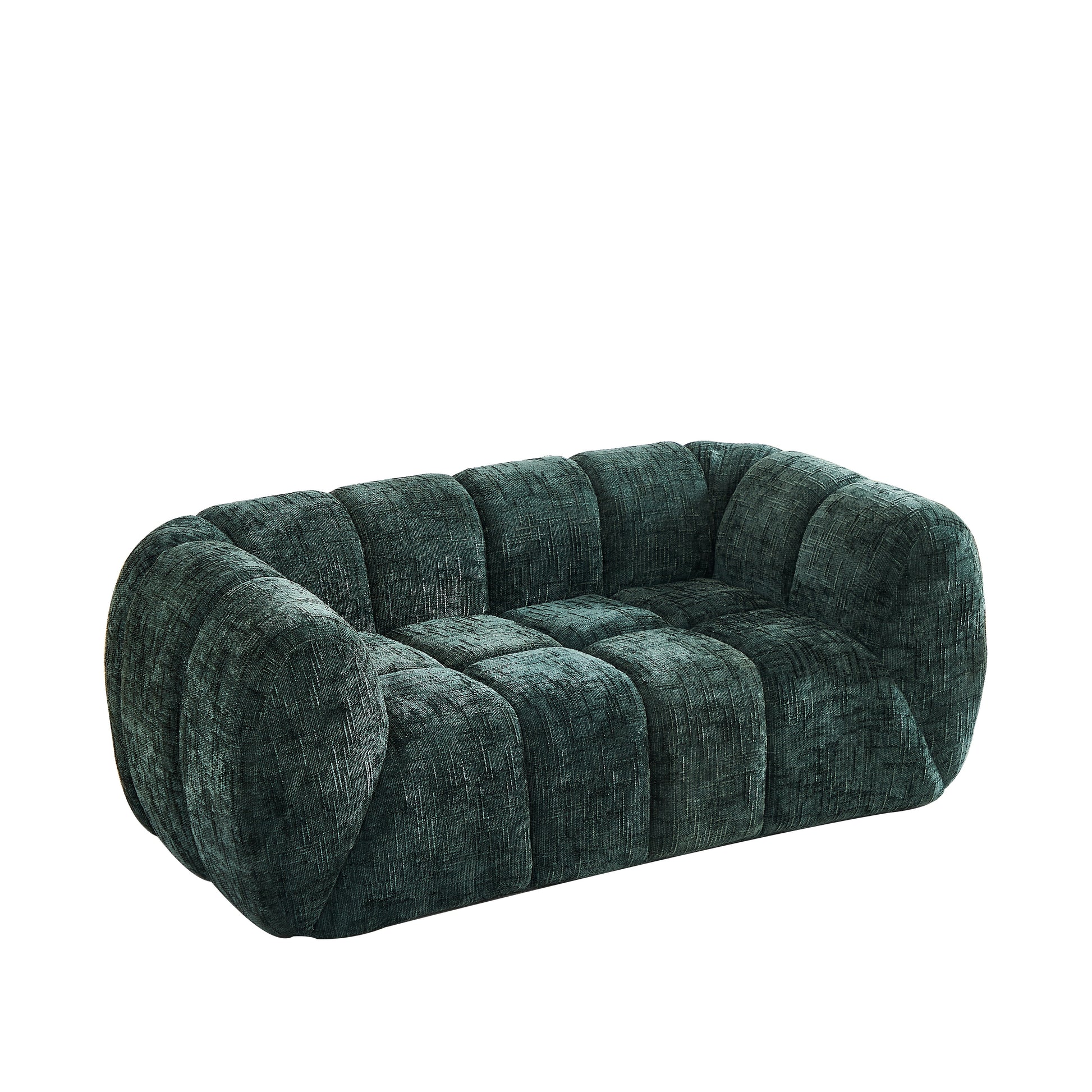 Chenille Compression Sofa — 2/3/5/6-Seat — Green / 2-Seat