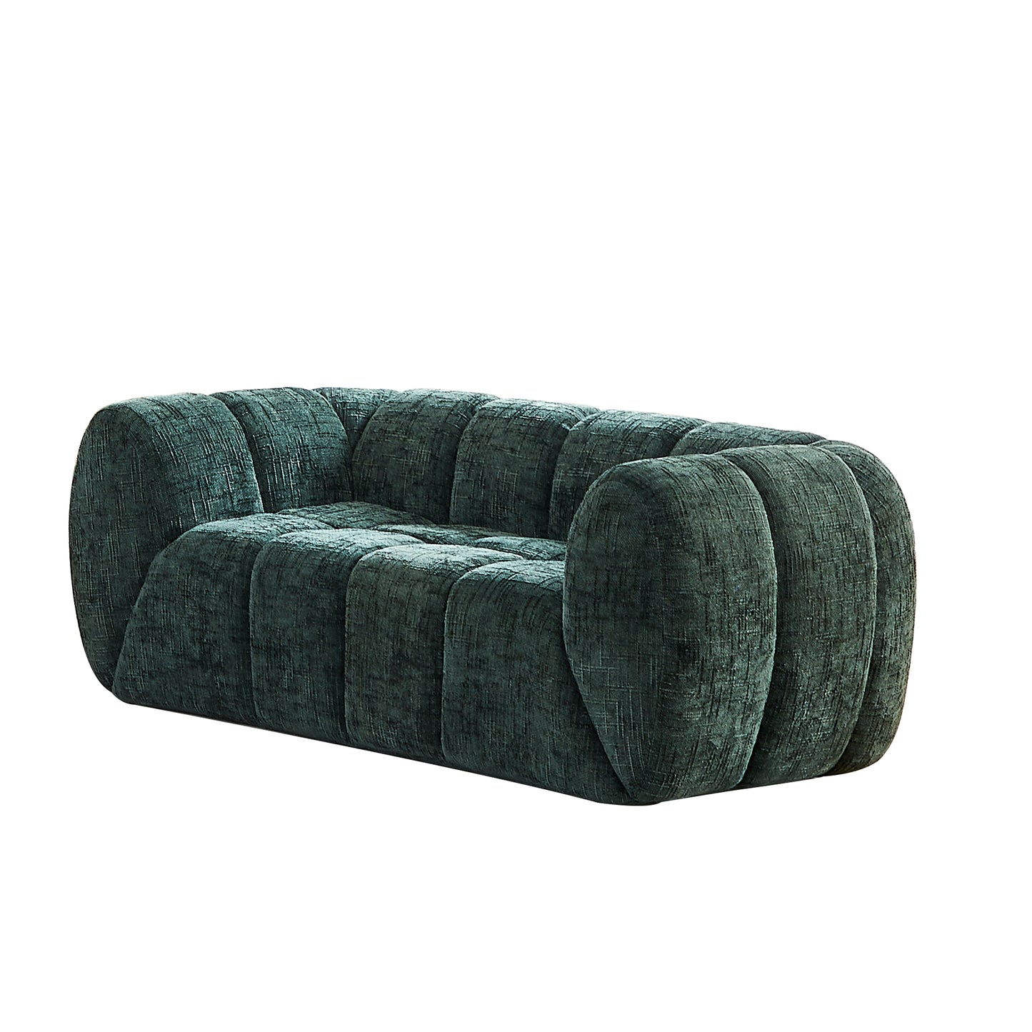 Chenille Compression Sofa — 2/3/5/6-Seat — Green / 2-Seat